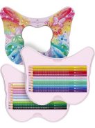 Színes ceruza készlet, fém doboz, FABER-CASTELL "Sparkle", 20 különböző szín, pillangó (TFC201971)