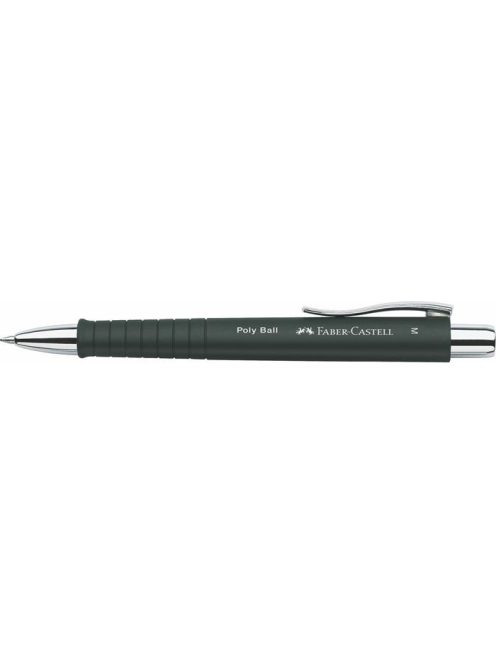Golyóstoll, 0,7 mm, nyomógombos tolltest, fekete tolltest, FABER-CASTELL "Poly Ball", kék (TFC241199)