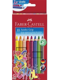   Színes ceruza készlet, háromszögeltű, vastag, FABER-CASTELL "Grip", 10 különböző szín (TFC280922)