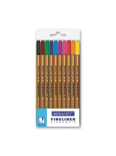 Tűfilc készlet, 0,4 mm, GRANIT "C970", 10 különböző szín (TGC970MIX10)