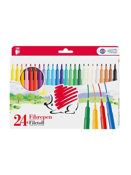 Filctoll készlet, 1 mm, ICO "Süni 300", 24 különböző szín (TIC30024V)