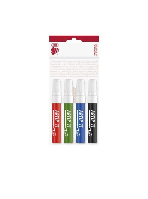 Flipchart marker készlet, 1-3 mm, kúpos, ICO "Artip 11", 4 különböző szín (TICA11V4)