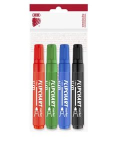   Flipchart marker készlet, 1-3 mm, kúpos, ICO "Artip 11 XXL", 4 különböző szín (TICA11XV4)