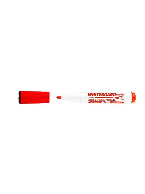 Tábla- és flipchart marker, 1-3 mm, multifunkciós, ICO "Markeraser" piros (TICMEP)