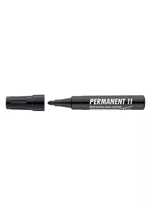 Alkoholos marker, 1-3 mm, kúpos, ICO "Permanent 11", fekete (TICP11FK)