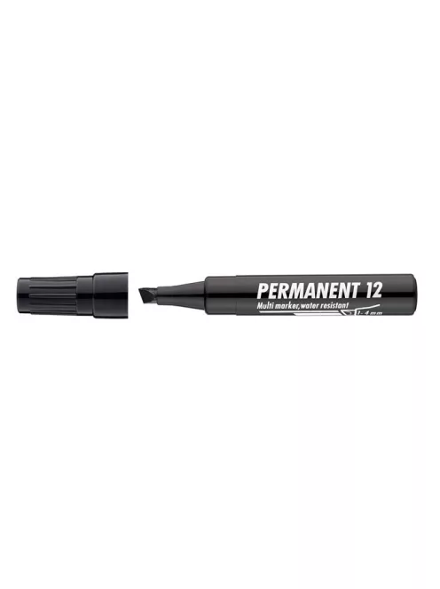 Alkoholos marker, 1-4 mm, vágott, ICO "Permanent 12", fekete (TICP12FK)