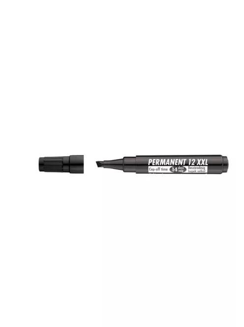 Alkoholos marker, 1-4 mm, vágott, ICO "Permanent 12 XXL", fekete (TICP12XFK)