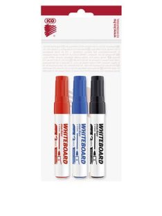   Tábla- és flipchart marker készlet, 1-3 mm, kúpos, ICO "Plan", 3 különböző szín (TICPLV3)