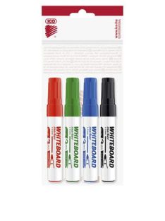   Tábla- és flipchart marker készlet, 1-3 mm, kúpos, ICO "Plan", 4 különböző szín (TICPLV4)