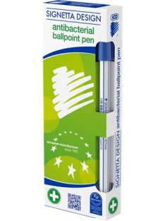   Golyóstoll 0,7 mm, kupakos, antibakteriális, ICO "Signetta", kék (TICSIA01)