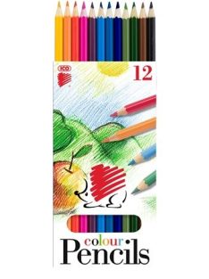   Színes ceruza készlet, hatszögletű, ICO "Süni", 12 különböző szín (TICSU12)
