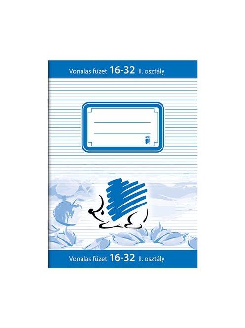 Füzet, tűzött, A5, vonalas, 32 lap, 2. osztály, ICO "Süni" (TICSU1632)