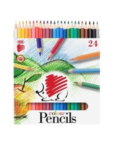   Színes ceruza készlet, hatszögletű, ICO "Süni", 24 különböző szín (TICSU24)
