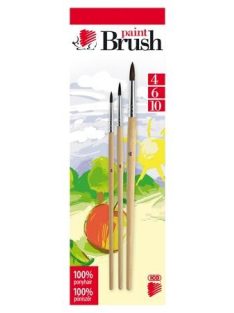   Ecsetkészlet, no. 4-6-10, fa, ICO "Süni", natúr (TICSUE461N)