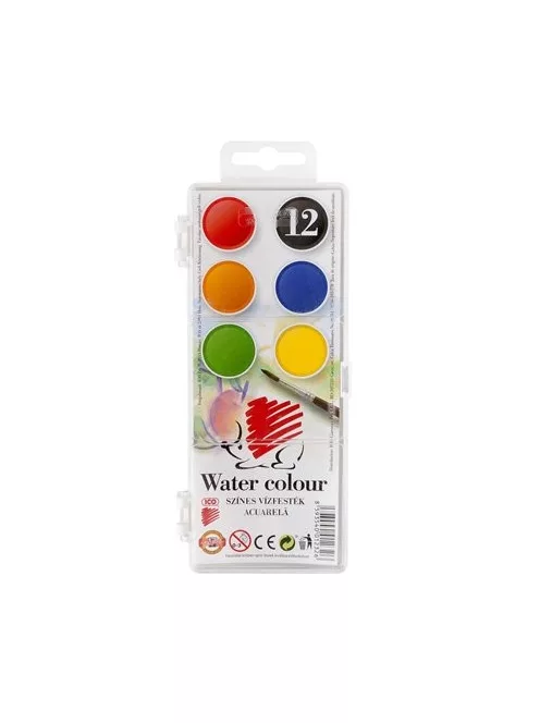 Vízfesték, 12 darabos, 22,5 mm, ICO "Süni" (TICSUF225)