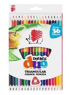   Színes ceruza készlet, kétvégű, háromszögletű, ICO "Süni", 36 különböző szín (TICSUKK36)