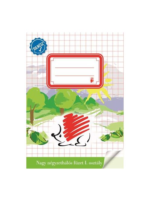 Füzet, tűzött, A5, nagy kockás, 32 lap, 1. osztály, ICO "Süni Sulikész" (TICSUSKNK)