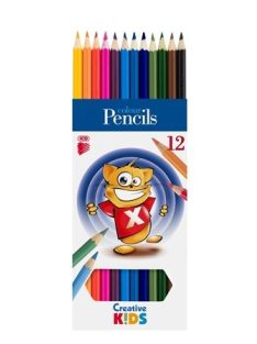   Színes ceruza készlet, hatszögletű, ICO "Creative Kids", 12 különböző szín (TICSZCV12)