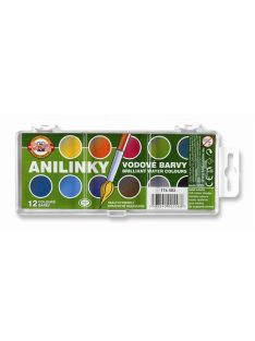   Vízfesték, 12 darabos, 22,5 mm, KOH-I-NOOR "Brillant" (TKOH174503)