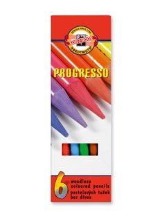   Színes ceruza készlet, henger alakú, famentes, KOH-I-NOOR "Progresso 8755/6", 6 különböző szín (TKOH8755)