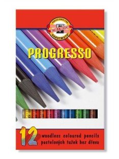  Színes ceruza készlet, henger alakú, famentes, KOH-I-NOOR "Progresso 8756/12", 12 különböző szín (TKOH8756)