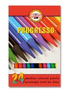   Színes ceruza készlet, henger alakú, famentes, KOH-I-NOOR "Progresso 8758/24", 24 különböző szín (TKOH8758)