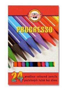   Színes ceruza készlet, henger alakú, famentes, KOH-I-NOOR "Progresso 8758/24", 24 különböző szín (TKOH8758)