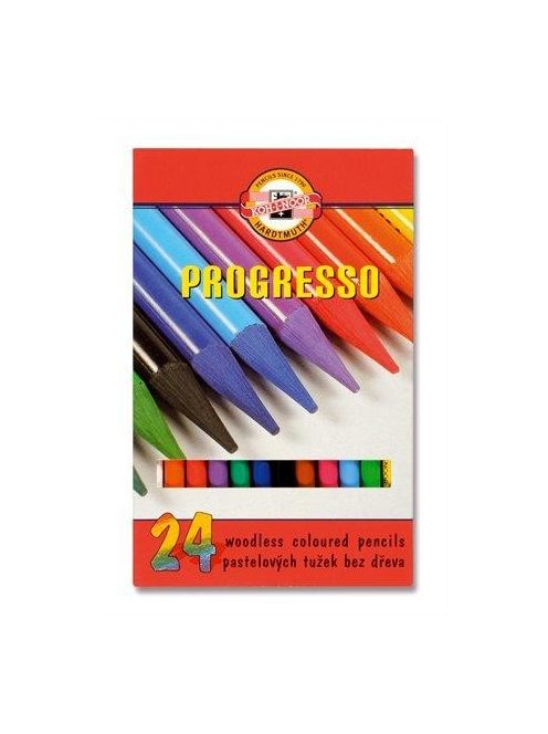 Színes ceruza készlet, henger alakú, famentes, KOH-I-NOOR "Progresso 8758/24", 24 különböző szín (TKOH8758)