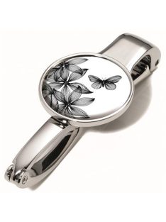   Táskatartó kampó, TROIKA, "Black flowers" (TROBGH03A152)