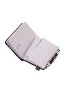   Jegyzetfüzet, exkluzív, A7, pontrácsos, 64 lap, keményfedeles, fekete golyóstollal, TROIKA "Lilipad+Liliput", fekete (TRONPP25BK)