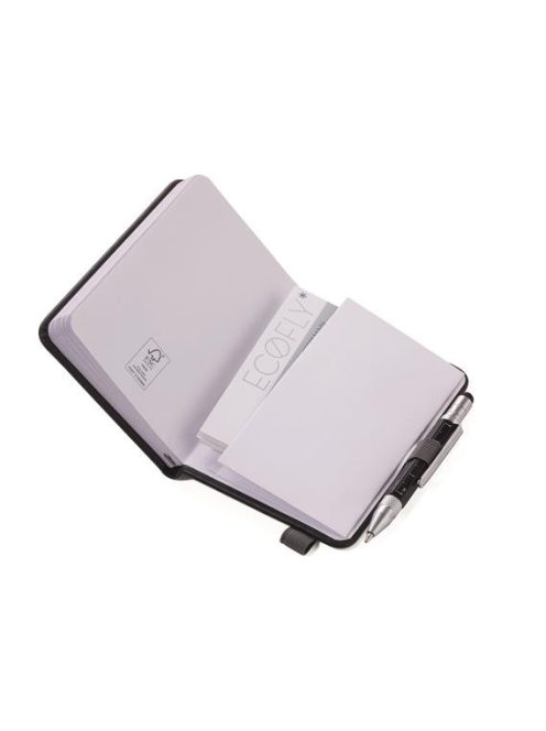 Jegyzetfüzet, exkluzív, A7, pontrácsos, 64 lap, keményfedeles, fekete golyóstollal, TROIKA "Lilipad+Liliput", fekete (TRONPP25BK)