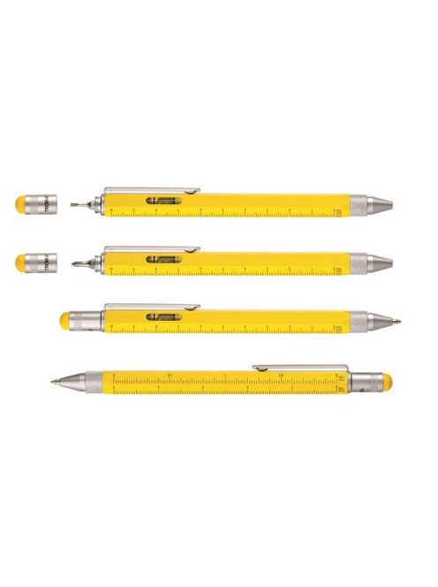 Golyóstoll, multifunkciós, érintővel, TROIKA, "Construction", sárga (TROPIP20YE)