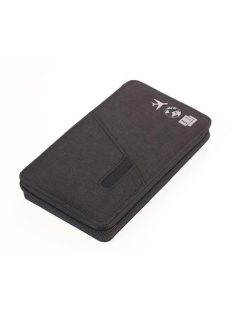   Dokumentumtároló, utazáshoz, RFID védelemmel, golyóstollal, TROIKA "Cargosafe", sötétszürke (TROTRV90DG)