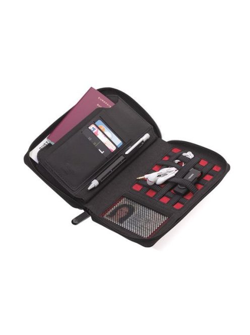 Dokumentumtároló, utazáshoz, RFID védelemmel, golyóstollal, TROIKA "Cargosafe", sötétszürke (TROTRV90DG)