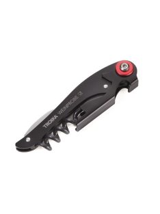   Bornyitó szett, kés, vákuumozó dugó, TROIKA, fekete-piros (TROWST01BK)