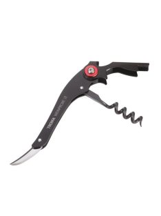   Bornyitó szett, kés, vákuumozó dugó, TROIKA, fekete-piros (TROWST01BK)