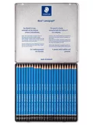 Grafitceruza készlet, fém doboz, hatszögletű, STAEDTLER "Mars® Lumograph® 100", 24 különböző keménység (TS100G24)