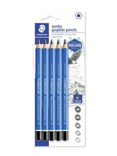   Grafitceruza készlet, jumbo, hatszögletű, STAEDTLER " Mars Lumograph Jumbo 100J", 5 különböző keménység (TS100JSBK5)