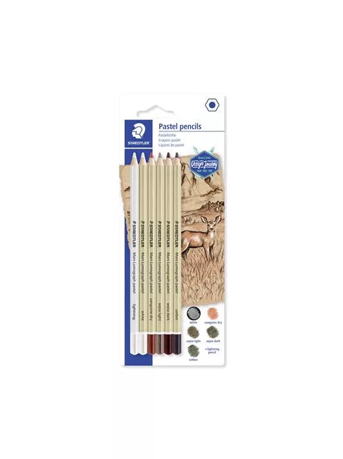 Pasztell ceruza készlet, hatszögletű, STAEDTLER "Design Journey 100P", 6 különböző szín (TS100PSBK6)