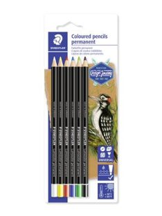   Jelölőceruza készlet, mindenre író, vízálló (glasochrom), STAEDTLER "Lumocolor 108 20", 6 különböző szín (TS10820BK6C)