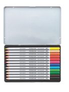 Akvarell ceruza készlet, hatszögletű, fém doboz, STAEDTLER "Karat® aquarell 125", 12 különböző szín (TS125M12)