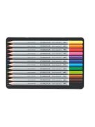 Akvarell ceruza készlet, hatszögletű, fém doboz, STAEDTLER "Karat® aquarell 125", 12 különböző szín (TS125M12)