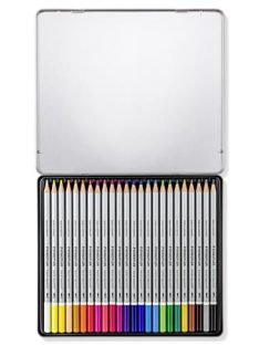   Akvarell ceruza készlet, hatszögletű, fém doboz, STAEDTLER "Karat® aquarell 125", 24 különböző szín (TS125M24)