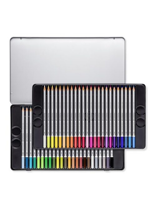 Akvarell ceruza készlet, hatszögletű, fém doboz, STAEDTLER "Karat® aquarell 125", 48 különböző szín (TS125M48)