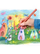 Színes ceruza készlet, háromszögletű, vastag, hegyezővel, STAEDTLER "Noris® Jumbo 128", 10+2 különböző szín (TS128NC12P1)