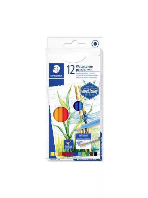 Akvarell ceruza készlet, hatszögletű, STAEDTLER® "146 10C", 12 különböző szín (TS14610CC12)