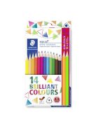 Színes ceruza készlet, háromszögletű, ajándék 2 db színes ceruzával, STAEDTLER "Ergo Soft", 14 különböző szín (TS157C14P1)