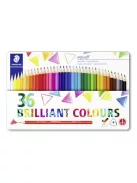 Színes ceruza készlet, háromszögletű, fémdobozos, STAEDTLER "Ergo Soft 157", 36 különböző szín (TS157M3602)