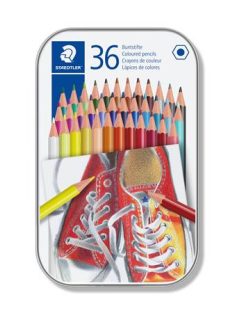   Színes ceruza készlet, hatszögletű, fém dobozban, STAEDTLER "175", 36 különböző szín (TS175M36)