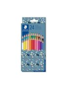 Színes ceruza készlet, hatszögletű, vegyes mintájú csomagolás, STAEDTLER "175", 24 különböző szín (TS175PMCD24)